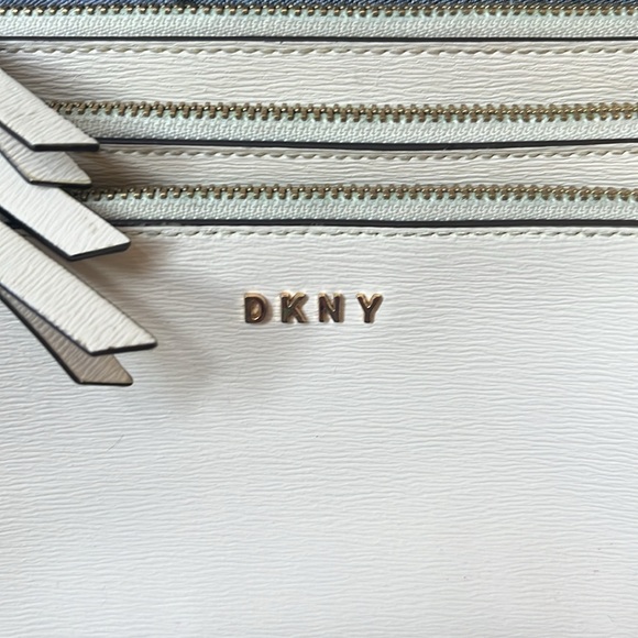 DKNY   Crossbody bag  Three zippered compartments  ivory/cream  Genuine leather - Picture 4 of 16